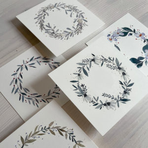 Postkartenset Blumenkränze